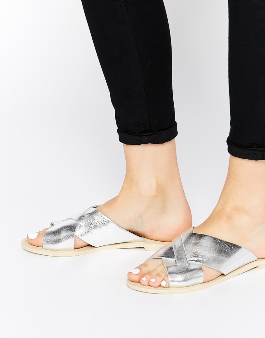 ASOS FLICK Leather Sliders