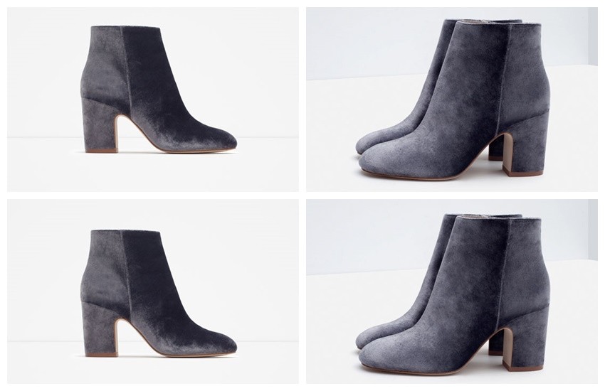 Zara High Heel Velvet Ankle Boots (499,90 HRK)