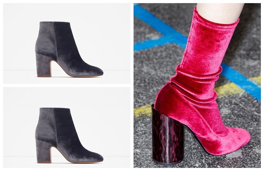 Givenchy Runway / Zara Velvet Ankle Bootie