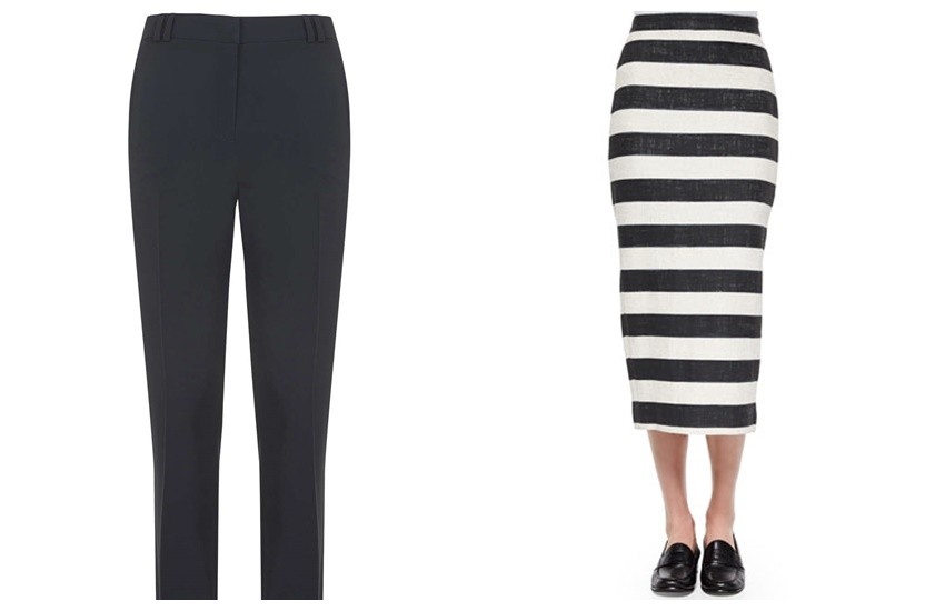 Topshop Cigarette Pants / A.L.C.  Guy Striped Pencil Midi Skirt