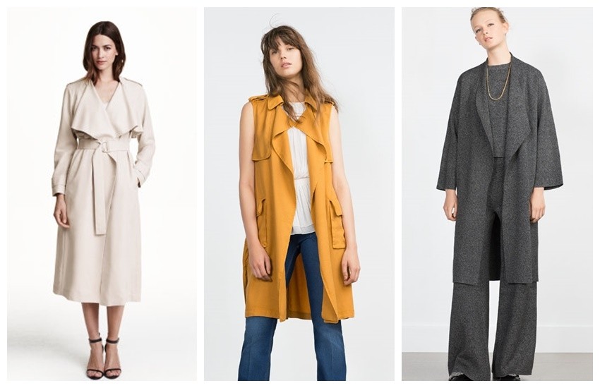 H&amp;M Trenchcoat $79.99, Zara LONG WAISTCOAT 359.90 HRK, Zara KNIT COAT 459.90 HRK