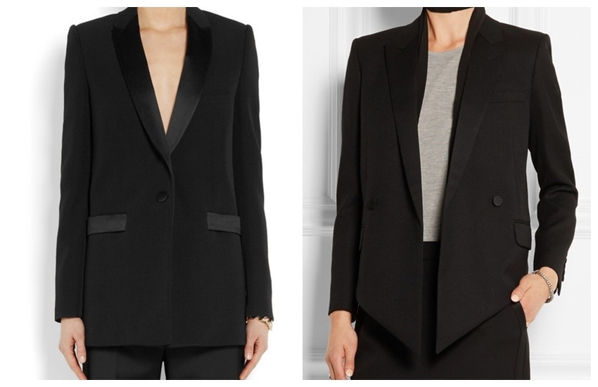 GIVENCHY Black wool jacket with satin details