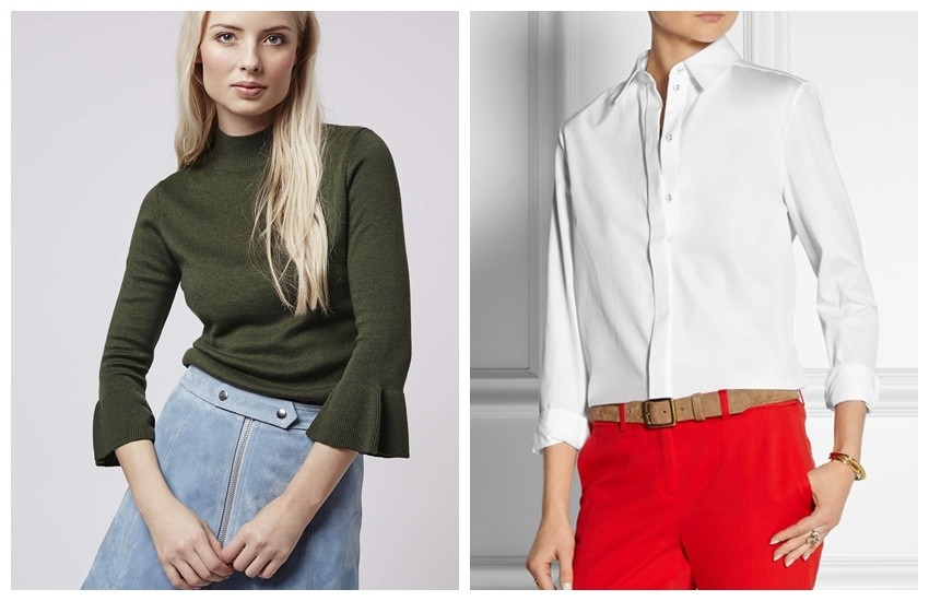 Topshop Fluted Cuff Top // VICTORIA, VICTORIA BECKHAM Cotton shirt