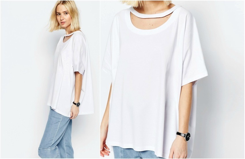 ASOS WHITE Oversized T-Shirt With Cut Out Detail €39.44