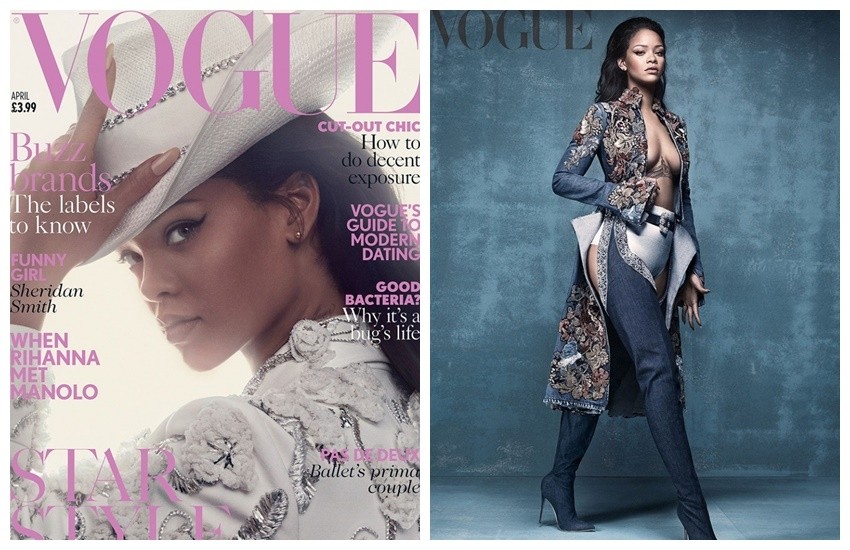 Rihanna za Vogue UK u čizmama Rihanna x Manolo Blahnik