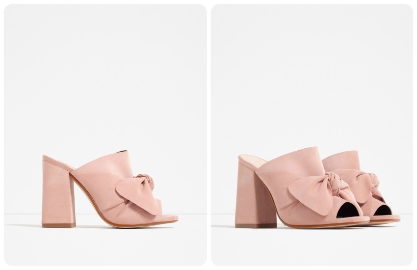 ZARA LEATHER HIGH HEEL SLIDES WITH BOW 499.90 Kn