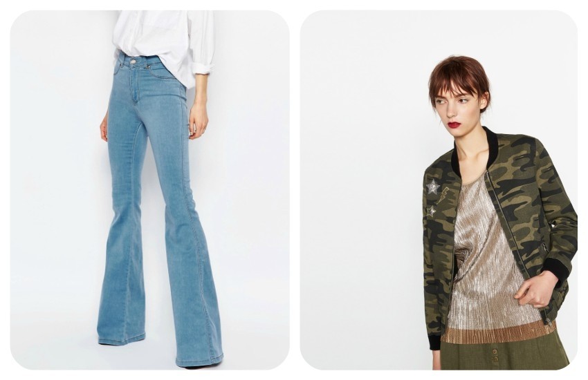 Dr Denim Brigitte High Waist Skinny Flare Jeans €63.38 / ZARA CAMOUFLAGE BOMBER JACKET 349.90 Kn