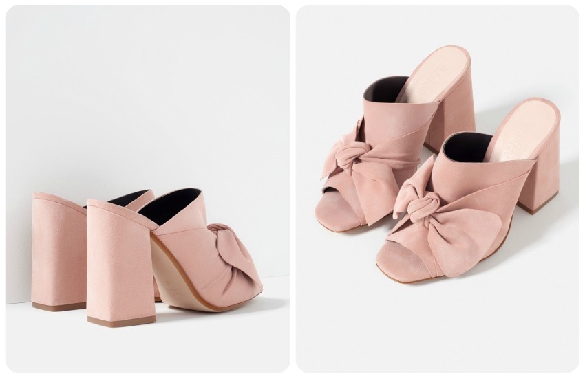 ZARA LEATHER HIGH HEEL SLIDES WITH BOW 499.90 Kn