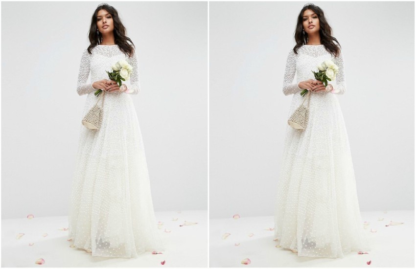 ASOS BRIDAL Embellished Long Sleeve Maxi Dress £250.00