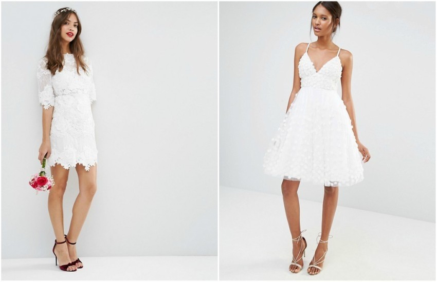 ASOS BRIDAL Lace Embroidered Mini Shift Dress £120.00 / A Star Is Born Embellished Top 3D Applique Dress £195.00