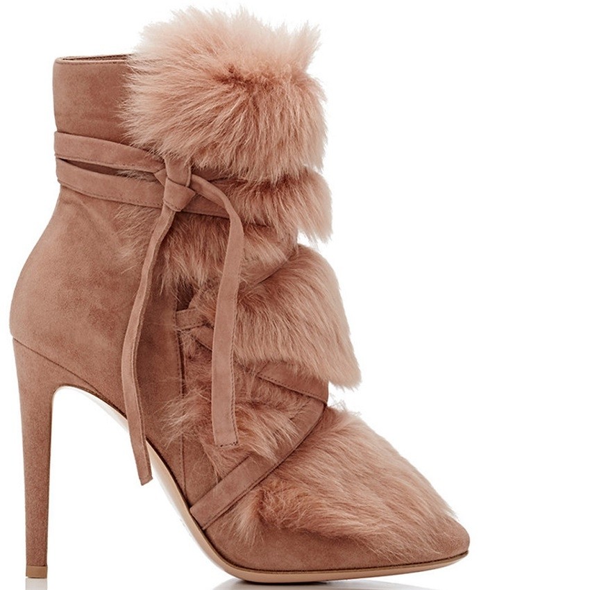 Gianvito Rossi Moritz suede &amp; fur boot